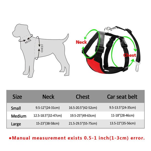 

breathable mesh dog harness leash safety vehicle car dog seat belt nylon pet car seatbelt harness lead for small med bbyzix