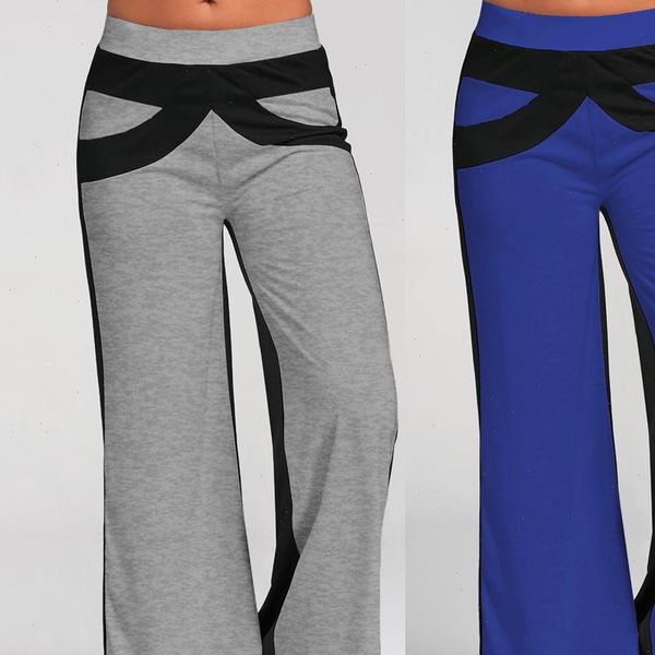 

patchwork bell bottoms flare trousers mid waisted wide leg pants new black and stitching wide legging ropa de mujer 30