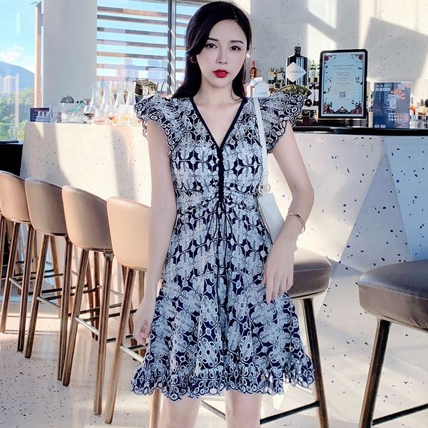 

y8cjg тяжелая работа вышивка кружево v-образный вырез полой тонкого цветок крюка летать рукав крючок вышитого heavy v-образный вырез кружева, Black;gray