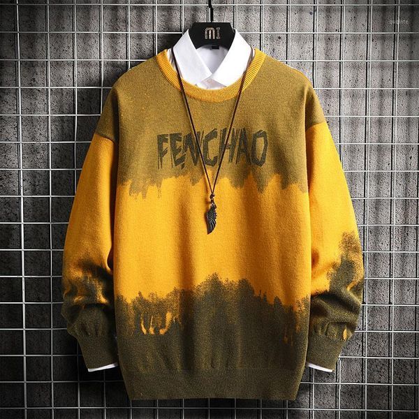 

mens clothes korean fashion winter knitted sweaters letter casual fashion mens pullover sweaters jumper1, White;black