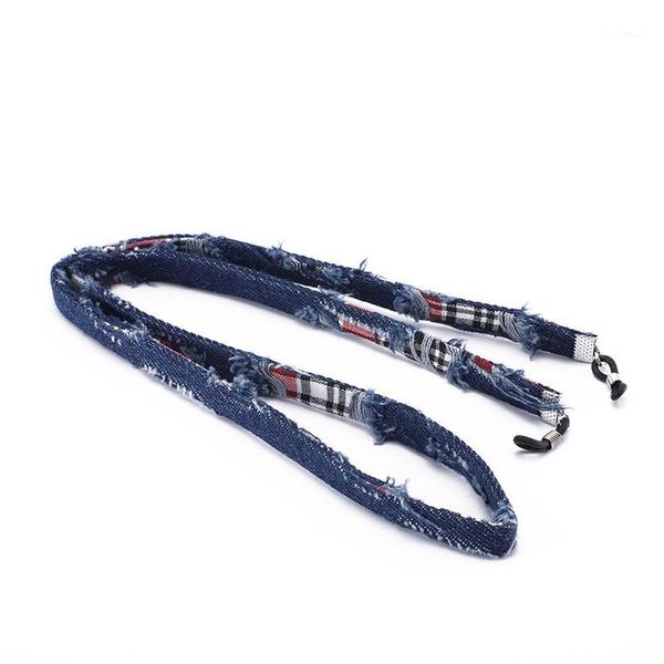 

gray blue canvas lanyard chain eyeglasses chains reading glasses rope sunglasses strap cord holder for face mask neck head band1, Silver