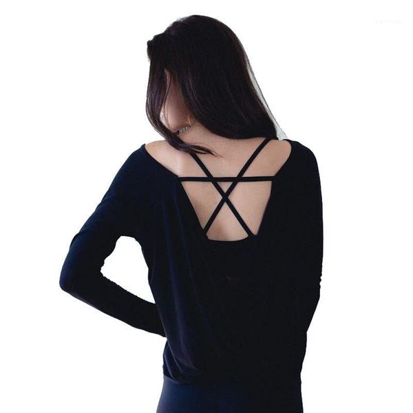 

yoga outfits gym jogging slim running t-shirt brand black back hollow fitness sport t shirt quick dry women long sleeves shirt1, White;red