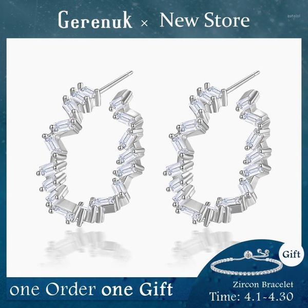 

gerenuk cz fashion irregular round cubic zirconia hoops earrings for women statement earrings fashion jewelry gifts new gue06381, Golden;silver