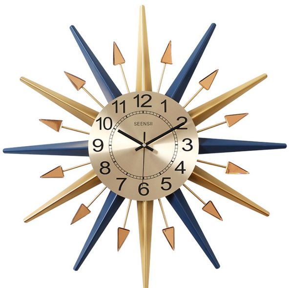 

stars geometry iron creative wall clock quiet fashion bedroom living room decorative large wall clock diameter 56cm 62cm 74cm