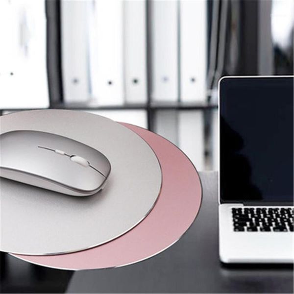 

1 pcs round mouse mat aluminum alloy anti slip gaming metal mouse pad computer accessory office computer table mats muismat1