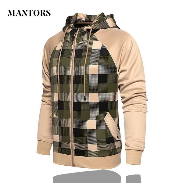 Plaid Männer Jacken Windjacke Herbst Herren Patchwork Hip Hop Jacke Vintage Fracht Bomber Mäntel Männliche Hoodies Outwear Übergröße 201104