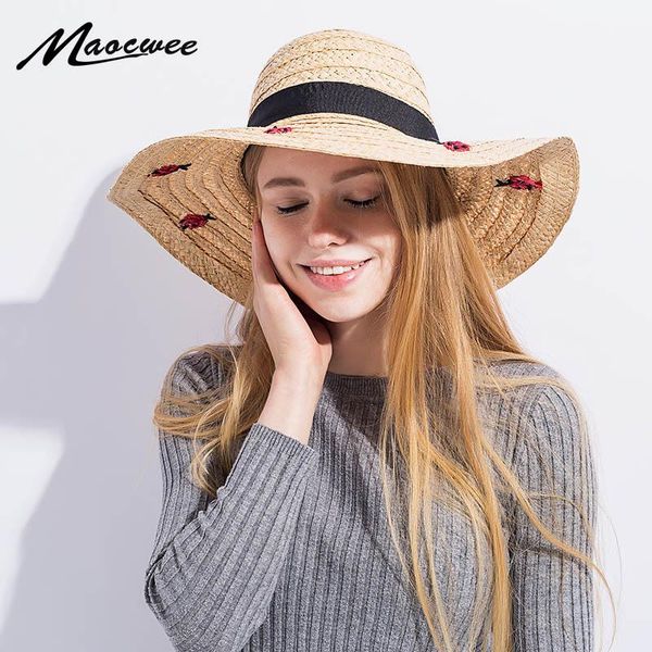 

fashion summer women sun hat ladies wide brim ladybird&letter raffia hats outdoor beach panama hats caps chapeu feminino, Blue;gray