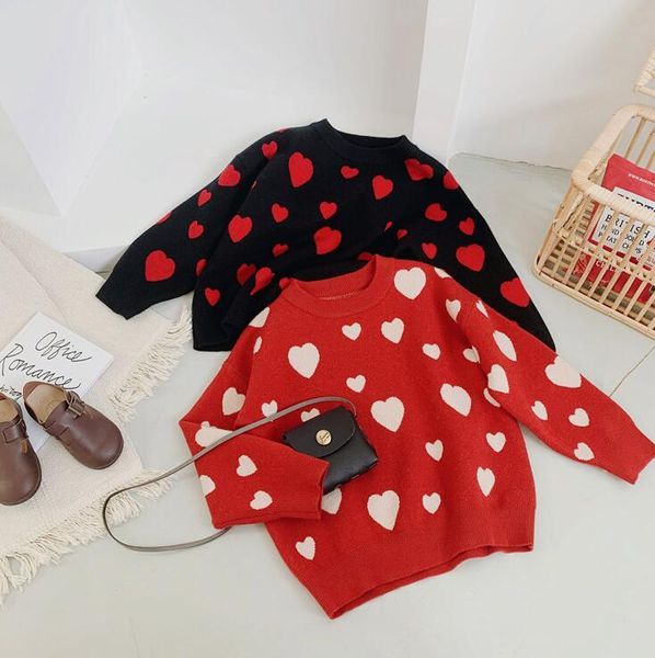 

pullover 2021 children baby fashion love pattern knitting sweater, princess sweet pullovers 6 pieces/lot, wholesale, Blue