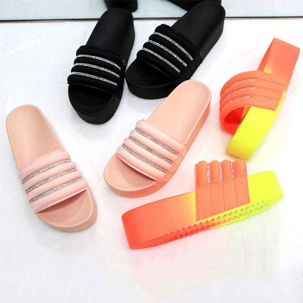 

women's platform slippers diamond slides sandals pink black eva women's slide flat shoes x1020