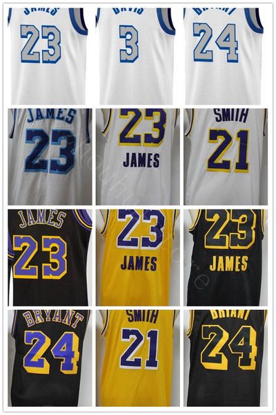 

ncaa men lebron 23 james basketball jerseys b24ryant jr 21 smith anthony kyle davis kuzma 8 retro basketball jersey, Black;red