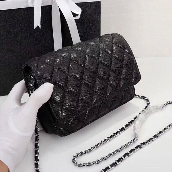 

women luxury handbags calfskin genuine leather crossbody bag designer bag brand classic square purse chain caviar shoulder bags