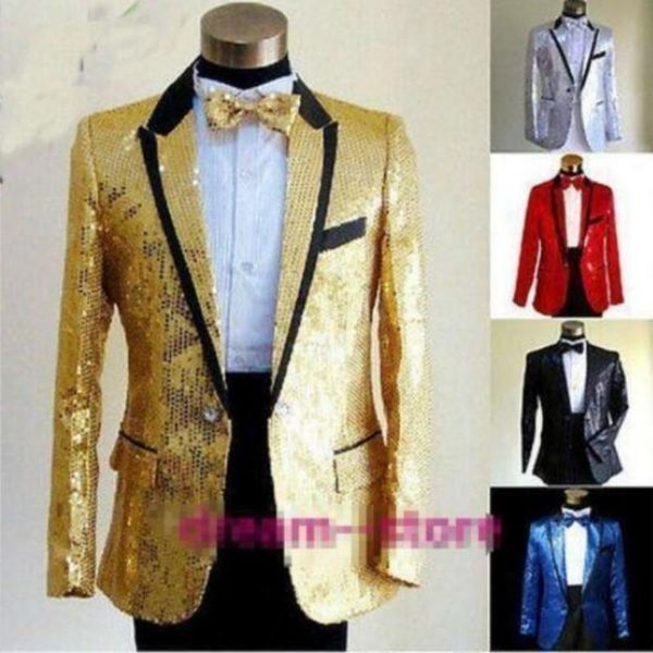 

men's suits & blazers mens boys bling sequins tuxedo suit gangnam style jacket one button wedding coat size m  xl chaqueta jaqueta, White;black