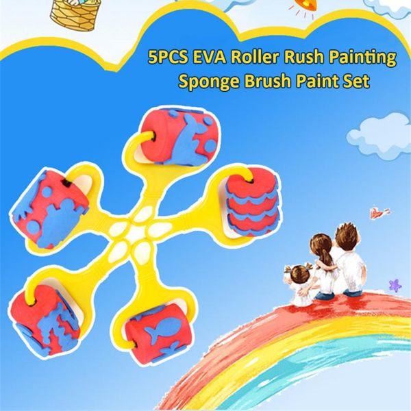 

gift sets 5pcs eva roller rush painting sponge brush paint set kit for canvas ceramic art & diy projects graffiti home decoration