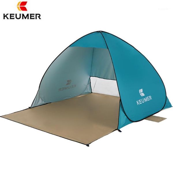 

keumer beach tent up open camping tent fishing hiking outdoor automatic instant portable (120+60)*150*100cm anti uv shelter1
