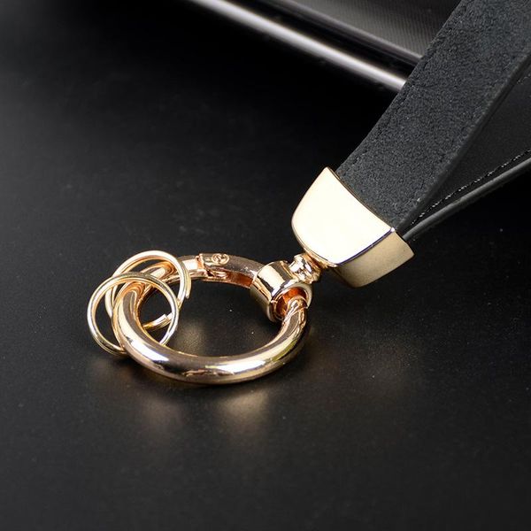 

high grade suede leather car key chain luxury key rings holder buckle carbine bag pendant charms gift for men father jllyzx xjfshop