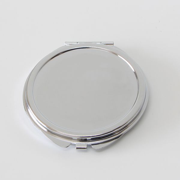 Мини Серебряный цвет индивидуальный круглый компактное зеркало (6,2 * 6,6 см)