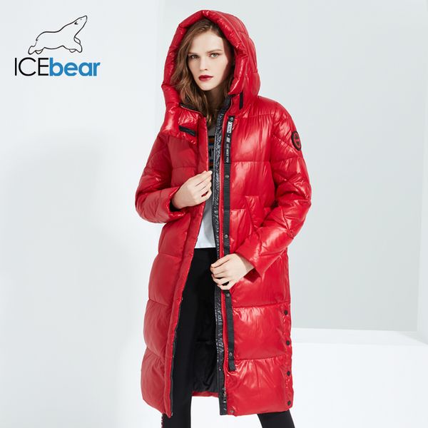 

icebear 2020 new product women's parka high-quality fashion long coat winter high-quality women's coat gwd20155d 1014, Black