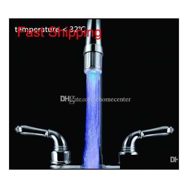 

led water tap new fashion 3 color water glow tap led faucet light temperature sensor most faucet kitche qylawv packing2010