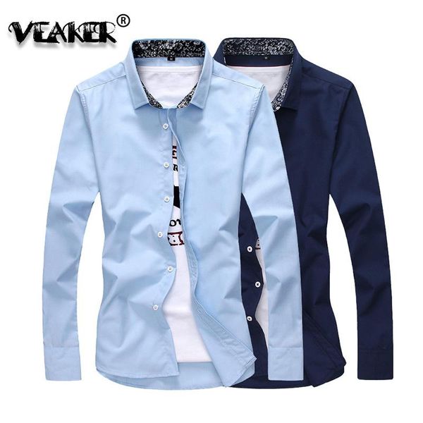 

2020 new fashion men business shirt slim fit long sleeve red/blue flowery shirts brand overshirt camisa masculina casual, White;black
