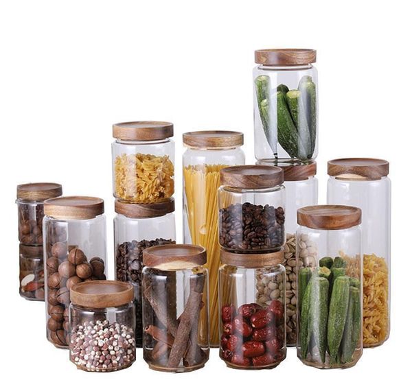 

glass food storage box, dry grain tankclear plastic container set with kitchen lids, storage bottle jars sqckyxx pp2006