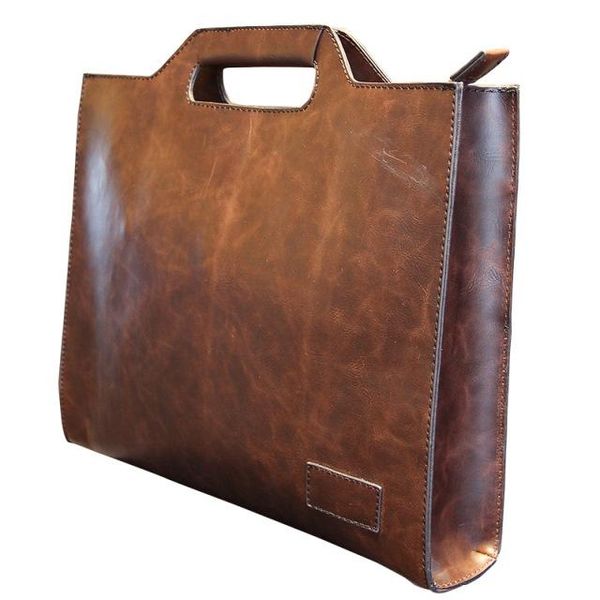 

men's bag crazy horse leather stereotype handbag shoulder bag messenger men's casual pu business briefcase