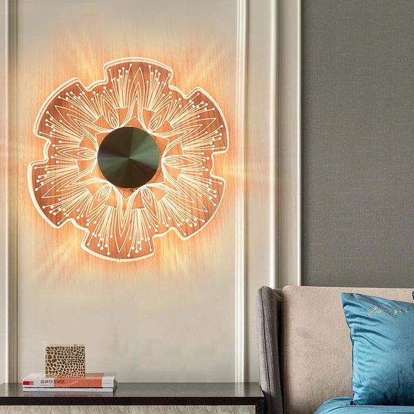 

modern led acrylic wall lamp 3 color temperature dia 15cm 20cm creative indoor wall light bedroom corridor hallway ceiling lamps