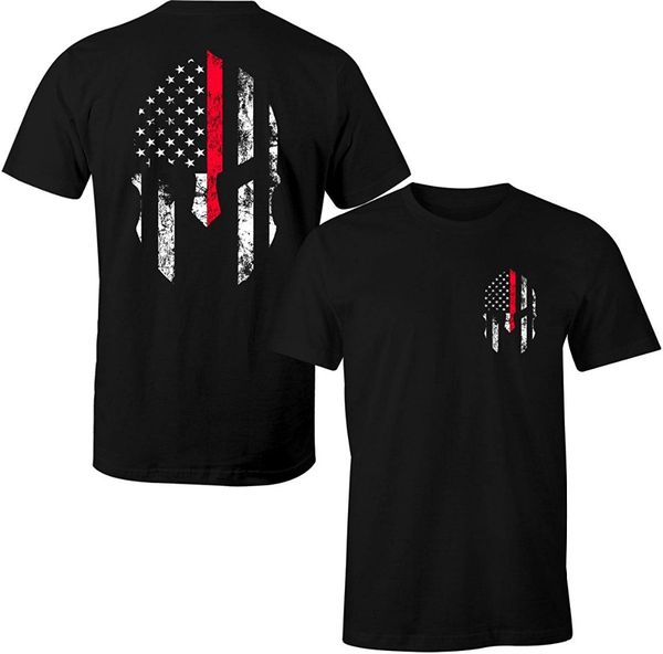 

тонкая красная линия spartan пожарный сша флаг оптовой продажи мужской hip hop brand new с коротким рукавом кнопка вверх рубашки спорта с ка