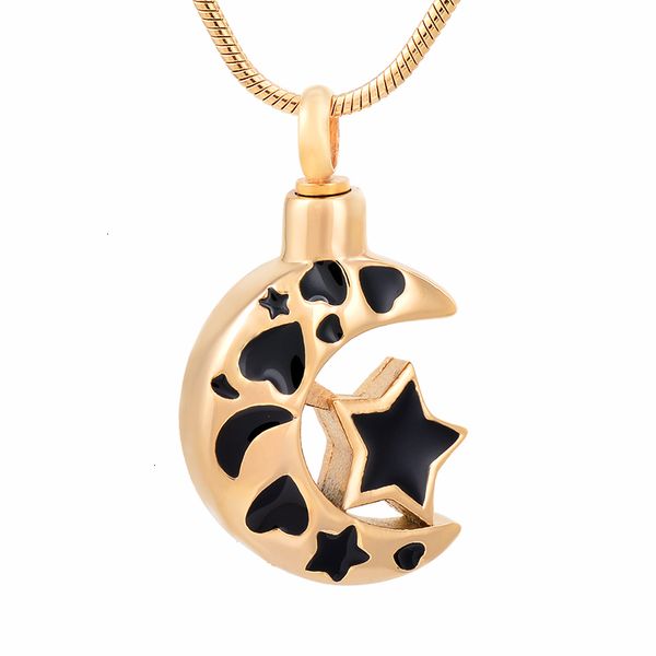

stainless steel 316l and ijd9771 moon cremation star memory ashes keepsake urn pendant necklacepr96