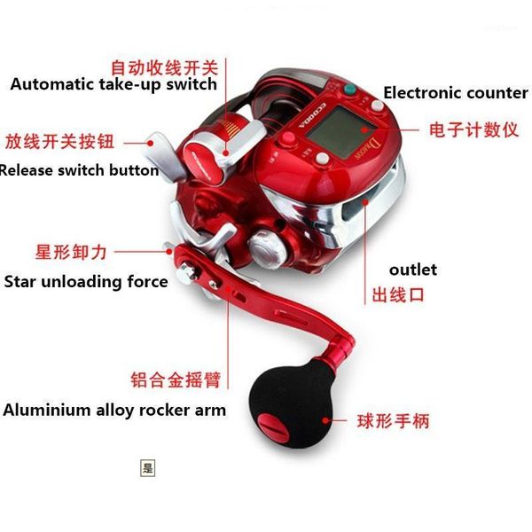 

ecooda 7000lb electric reel fishing vessel fish boat fishing reel saltwater ocean red