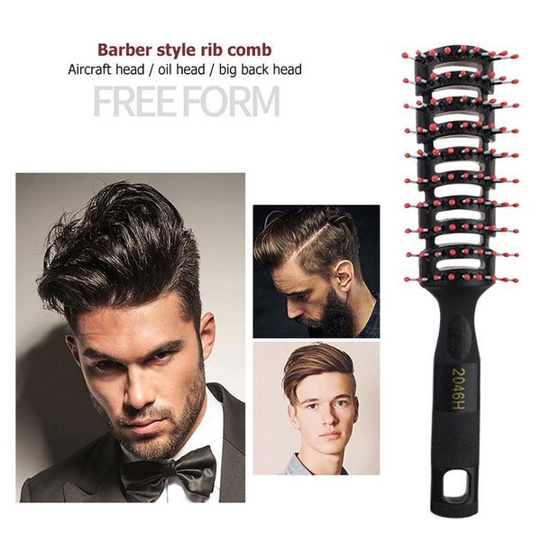 

anti-static nine row ribs comb vent heated massage hair detangling brushes men women hair bru wm, Silver