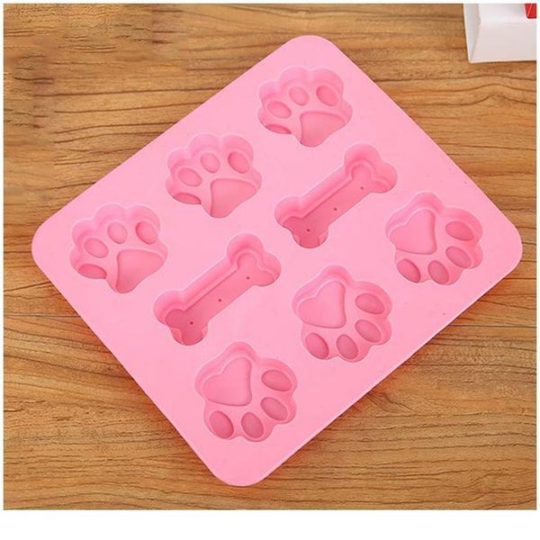 

1pcs 2 in 1 diy baking tools pink cake mold kitchen supplies dog bone mould dog footprint sh jllchf