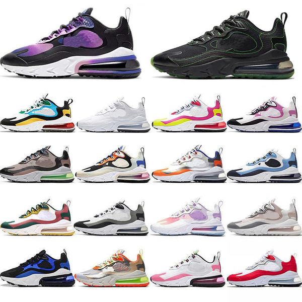 

2020 new 270 react element running shoes 270s laser orange sunny neon metallic gold volt bleached coral reggae sports sneakers mens trainers