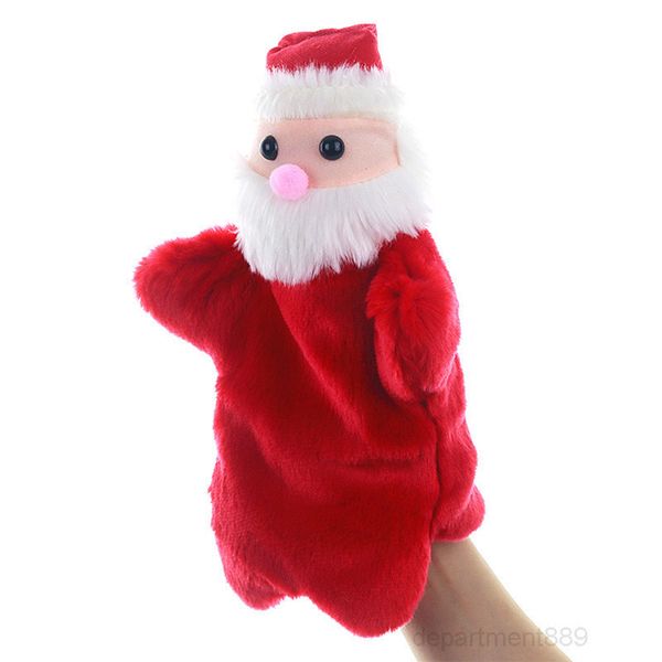 

christmas handheld toy cartoon santa claus xmas doll baby kid plush hand puppet toys owa936