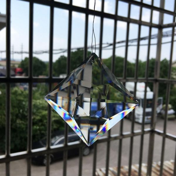 

75mm suncatcher glass art faceted crystal prism chandelier square pendant ornament window decor 3.0in 75mm suncatcher h bbyype