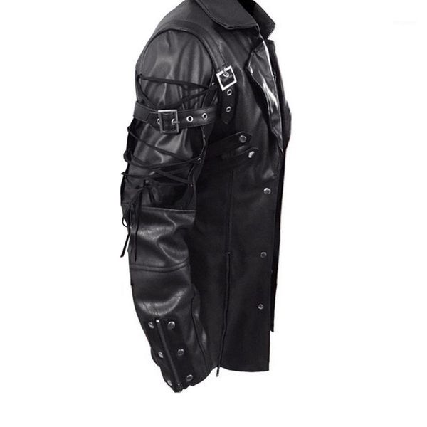 

men's jacket steampunk retro locomotive large size leather jacket chaqueta hombre 10.301, Black;brown