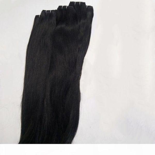 

grade brazillian straight wave unprocessed brazilian peruvian indian human hair weave bundles,100gram one piece & 3pcs lot, dhl, Black