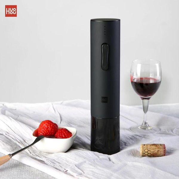 

original huohou automatic red wine bottle opener electric corkscrew foil cutter cork out tool 6s open 550mah battery