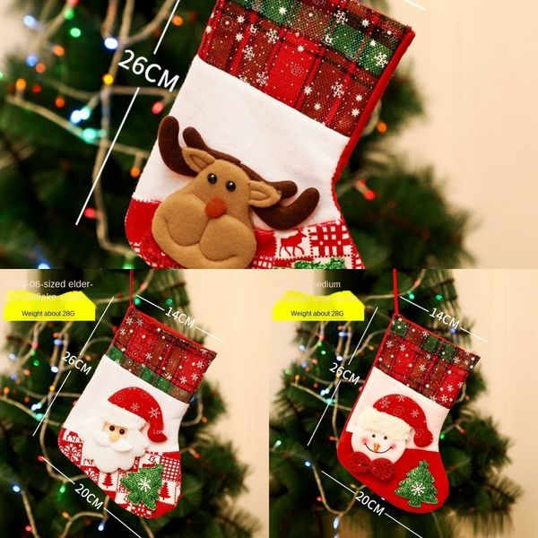 

mqn48 украшения рождество дети конфеты рождественская елка подарочные реквизита блестки средней сцены ювелирные изделия носки одевать носки