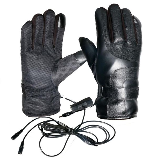 

12v/48v electric winter riding hand warmer motorcycle thermal heated gloves for climbing hiking cycling, Blue;gray