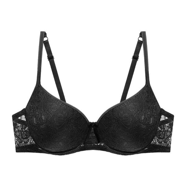 

lace bras for women solid color new plus size push up bra lingerie 3/4 cup brassiere female underwear big size bralette, Red;black