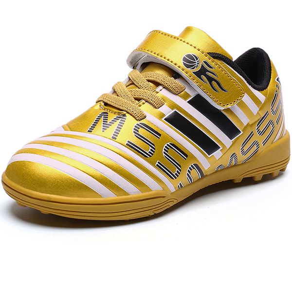 

boys leather soccer kids sneakers cleats children football outdoor child boy trainer shoes sports foot, Black