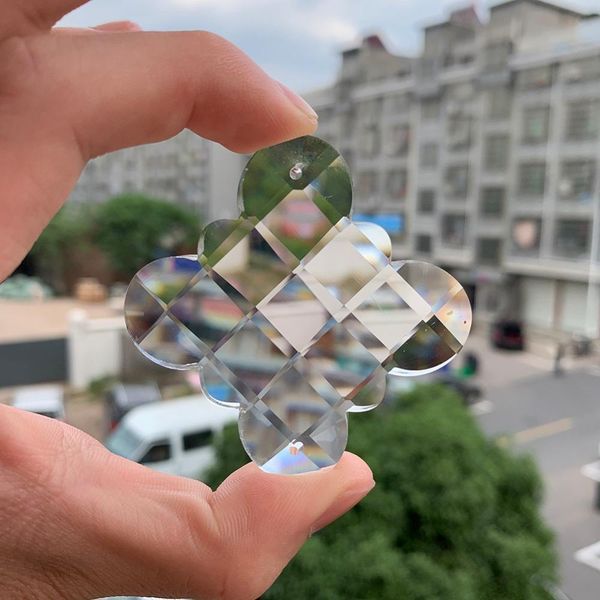 

50mm suncatcher chinese knot pendants glass clear chandelier crystal prisms parts hanging decor party chandelier connectors h jllyxa