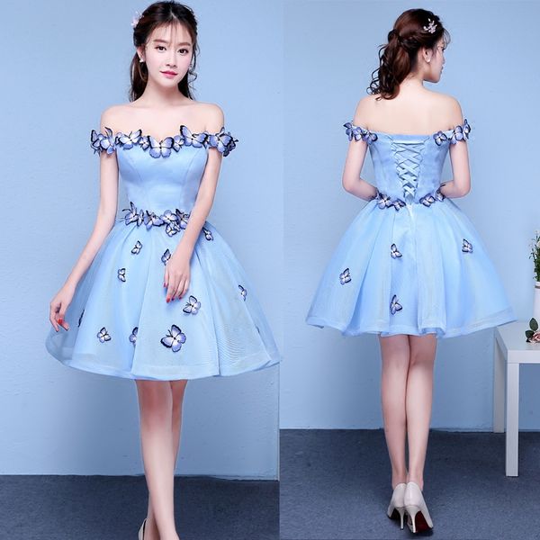 

robe de soiree light blue off the shoulder butterfly pleated ball gown evening dresses vestido de festa formal prom dresses, Black;red