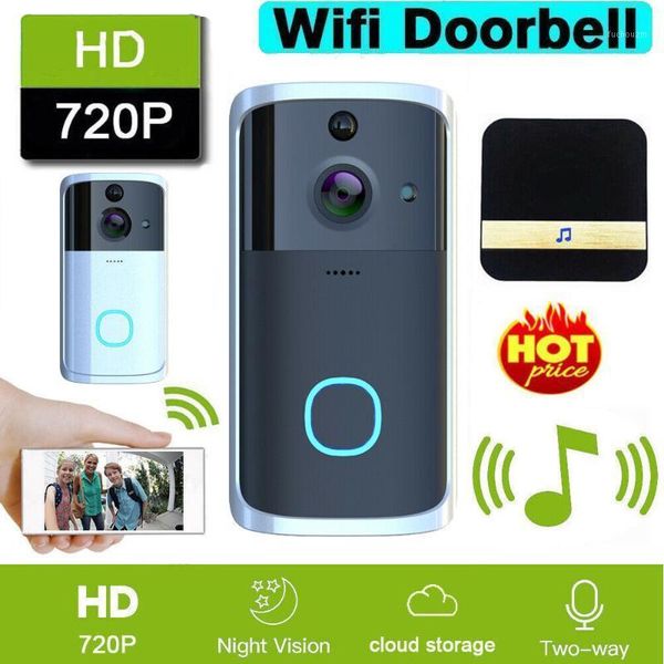 

m7 smart video wireless wifi doorbell ir visual camera wifi two way intercom app remote alarm door bell home security system1