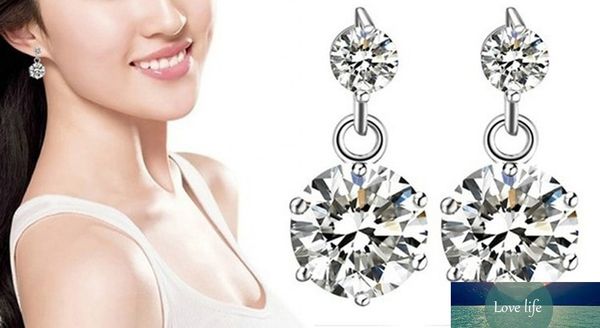

1 pair elegant silver earrings for women charm jewelry gift drop shipping