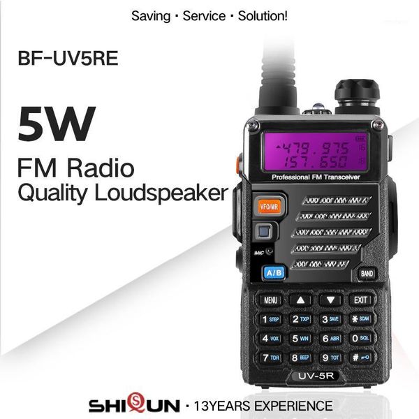 

baofeng uv-5re plus battery 5w walkie talkie dual band uhf vhf 136-174mhz & uhf 400-520mhz uv-5re two way radio baofeng uv-5r1