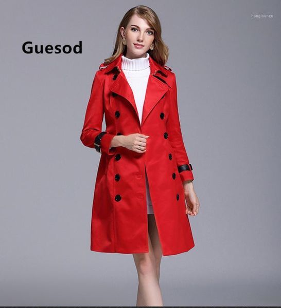 

women trench coat 2019 new arrival british spring autumn double breasted slim trench leather sleeve medium length outwear female1, Tan;black