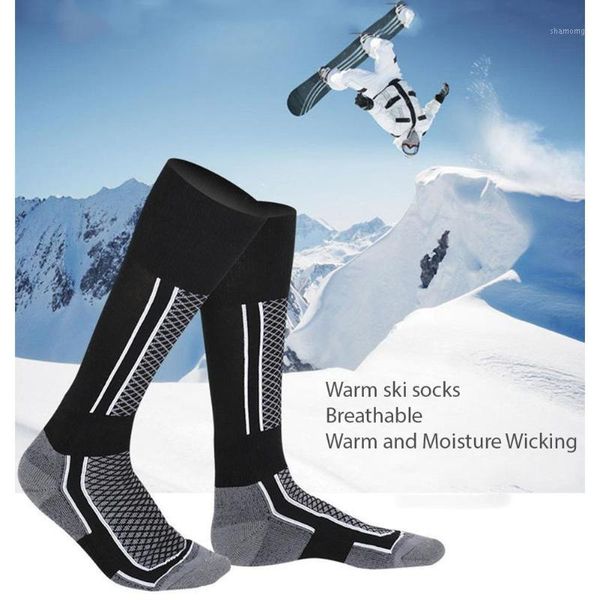 

sports socks professional winter ski children thicken warm breathable quick-drying stockings skating skiing hiking socks1, Black