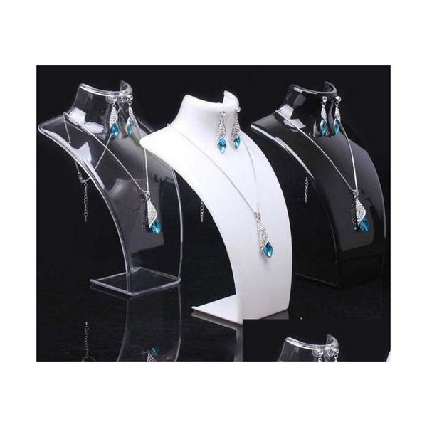 

acrylic mannequin jewelry display earring pendant necklaces model stand holder for jewelry 2pcs/lot shipping ds13 lbsgg, Black