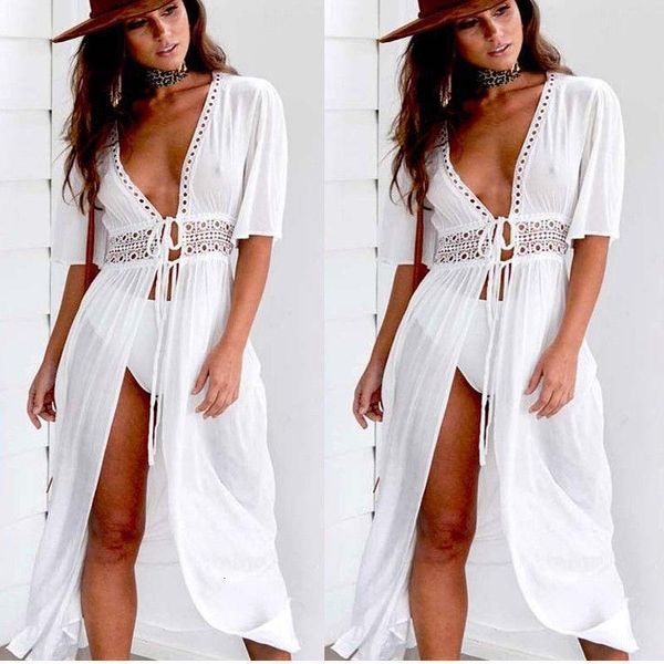 

ladies women solid white bikini cover up beach dress swimwear chiffon beachwear bathing suit summer holiday kimono cardigan, Black;gray